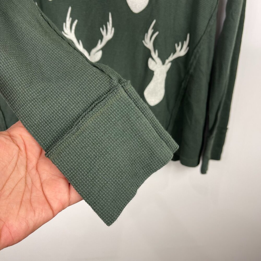 Show Me Your Mumu Waffle Knit Tunic Top Green Buck Long Sleeve Small - Picture 6 of 9